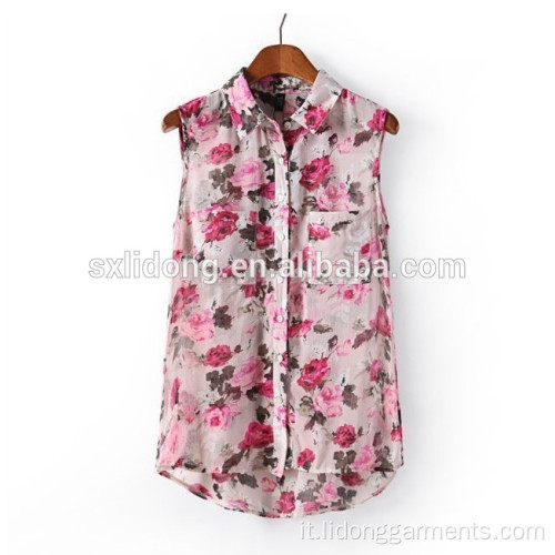 camicia da donna con stampa floreale elegante